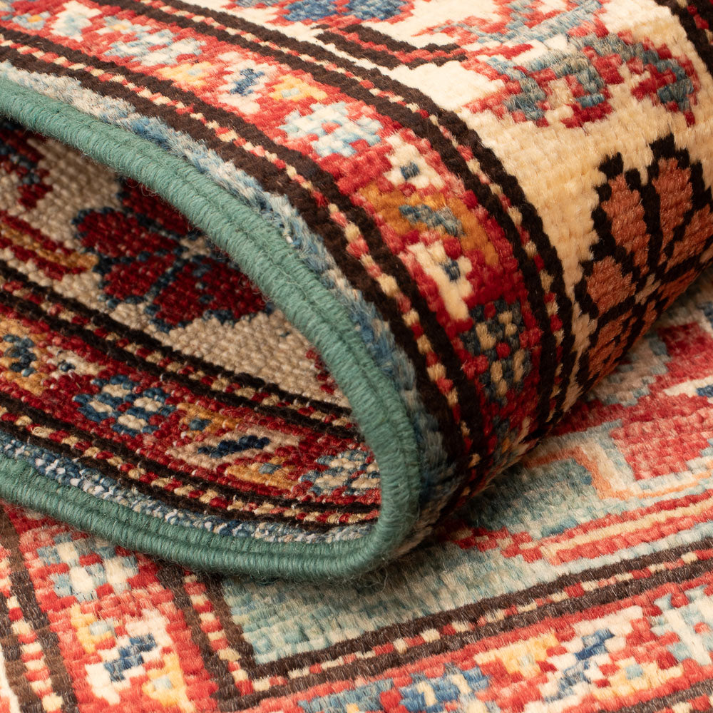 Alfombra Ziegler - Kazak - Real - 91 x 59 cm - verde claro