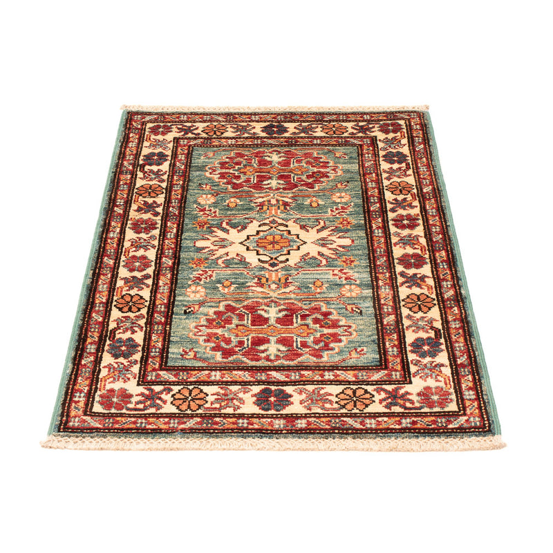 Alfombra Ziegler - Kazak - Real - 91 x 59 cm - verde claro