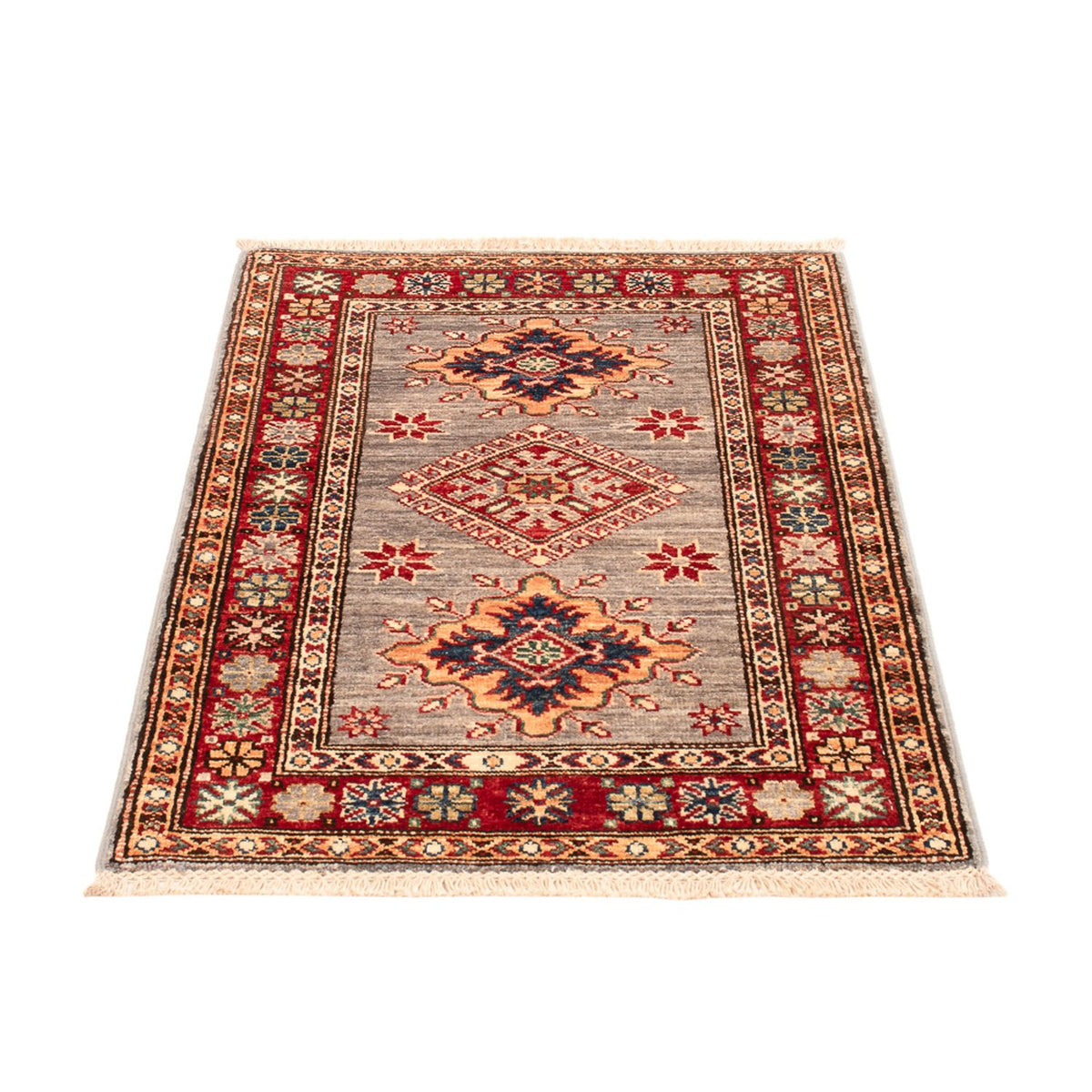 Alfombra Ziegler - Kazak - Real - 92 x 61 cm - gris claro