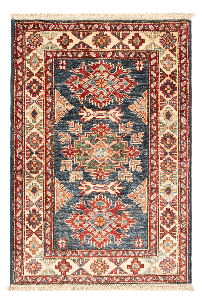 Alfombra Ziegler - Kazak - Real - 90 x 60 cm - azul petróleo