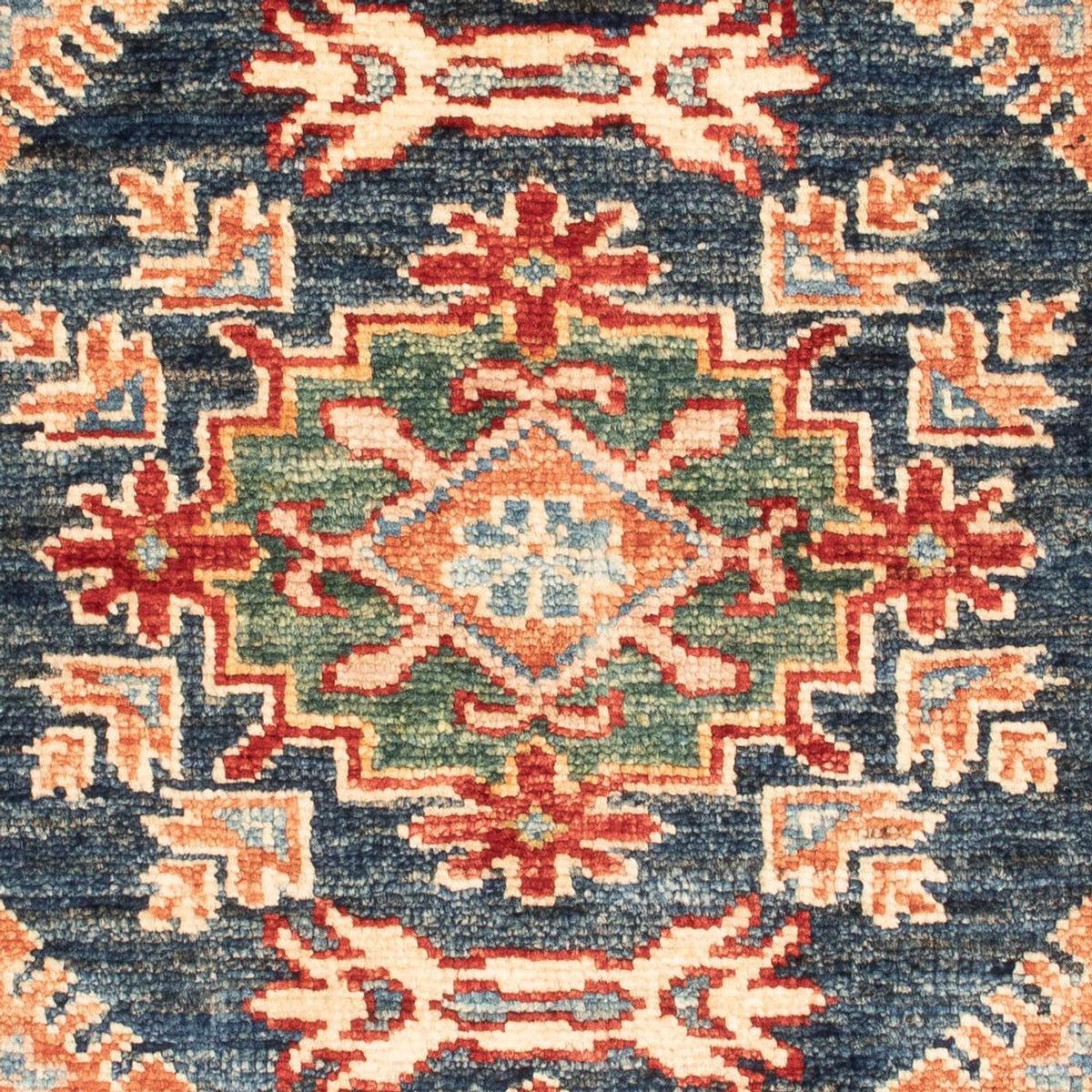 Alfombra Ziegler - Kazak - Real - 90 x 60 cm - azul petróleo
