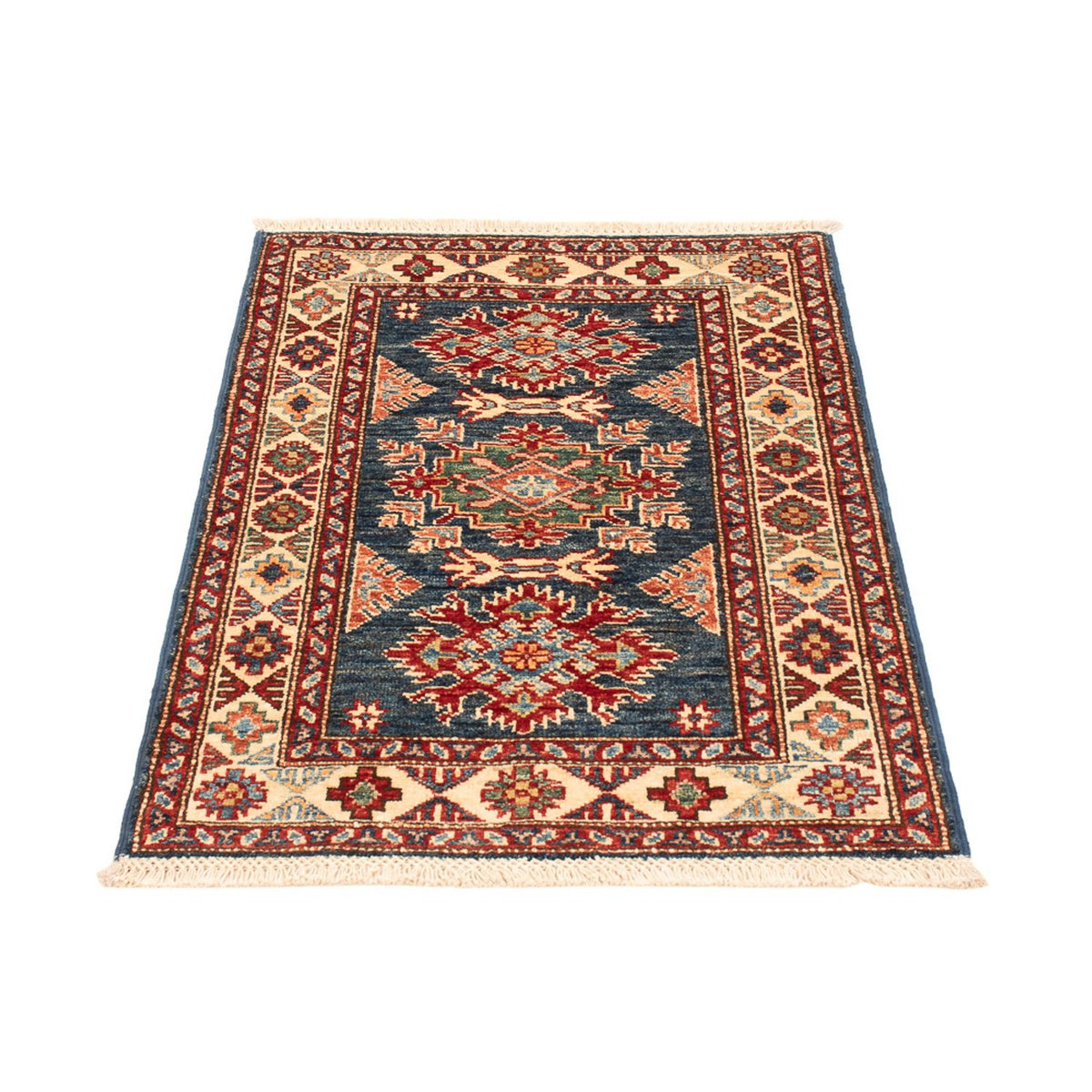 Alfombra Ziegler - Kazak - Real - 90 x 60 cm - azul petróleo