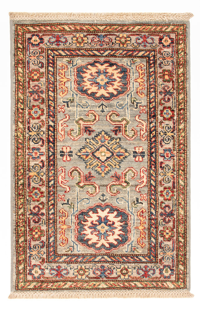 Alfombra Ziegler - Kazak - Real - 88 x 56 cm - verde claro