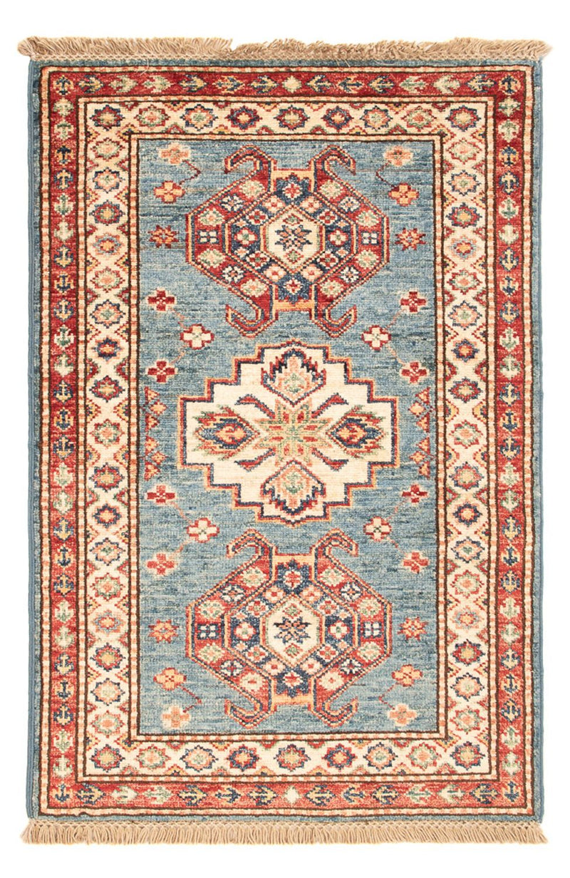 Alfombra Ziegler - Kazak - Real - 90 x 60 cm - azul claro