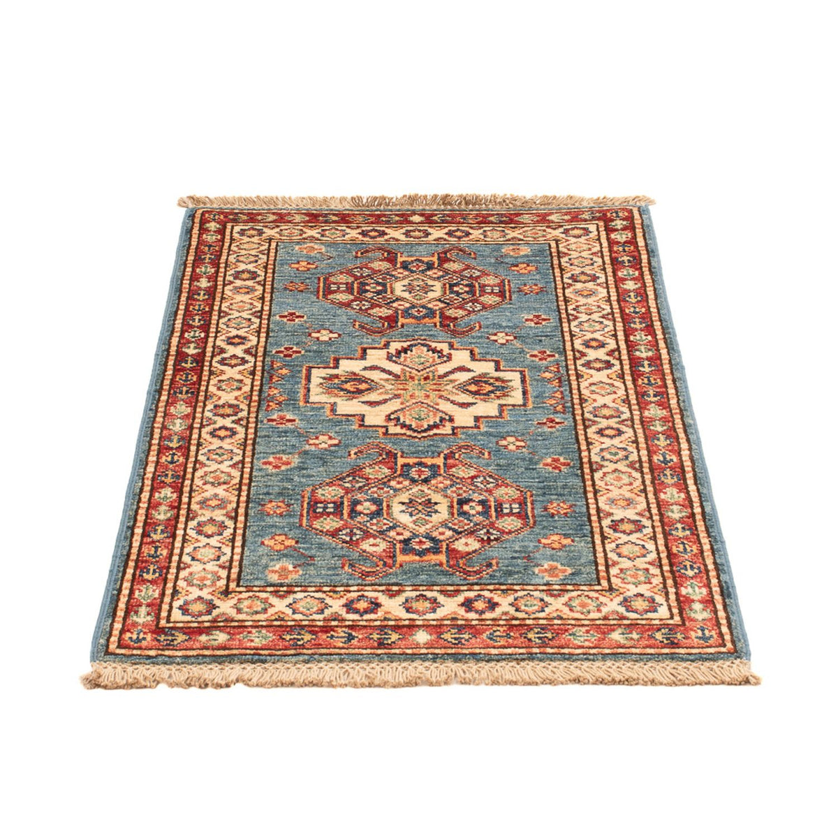 Alfombra Ziegler - Kazak - Real - 90 x 60 cm - azul claro