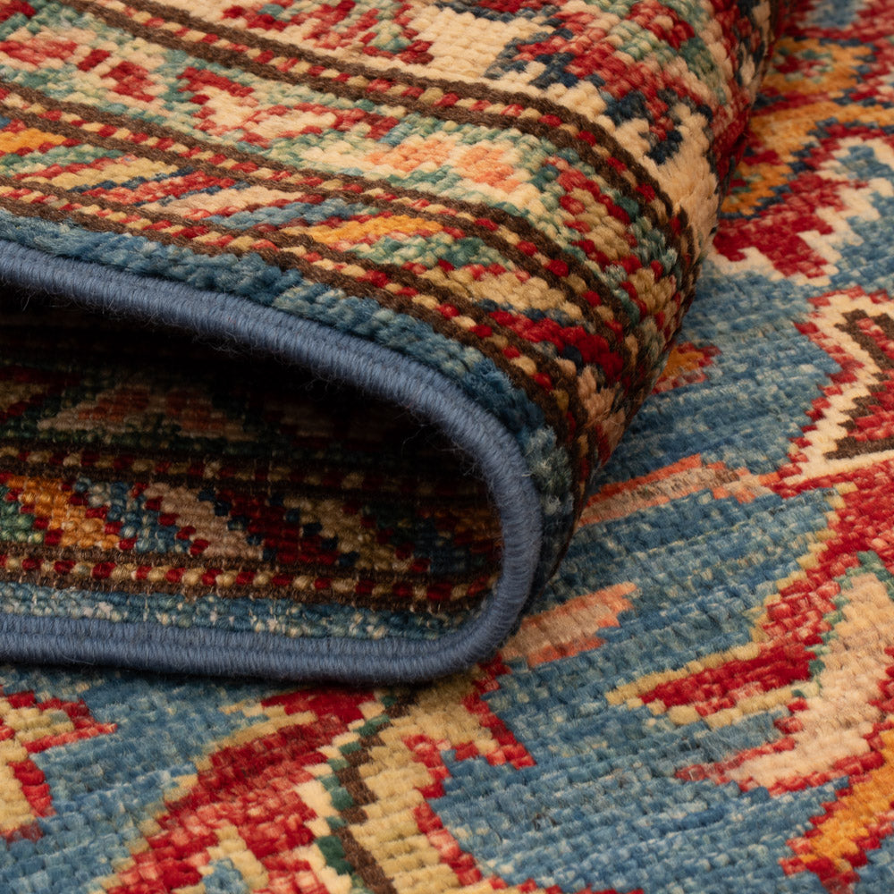 Alfombra Ziegler - Kazak - Real - 128 x 84 cm - azul