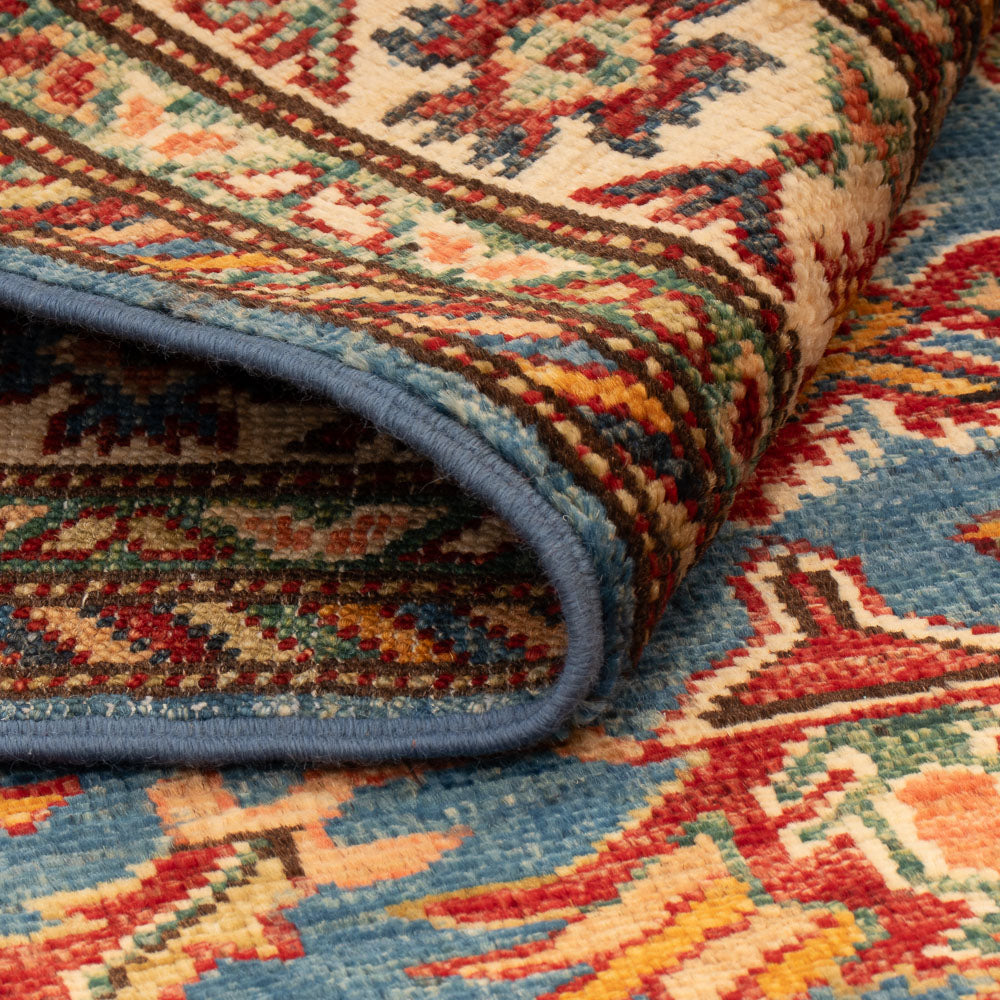 Alfombra Ziegler - Kazak - Real - 125 x 81 cm - azul