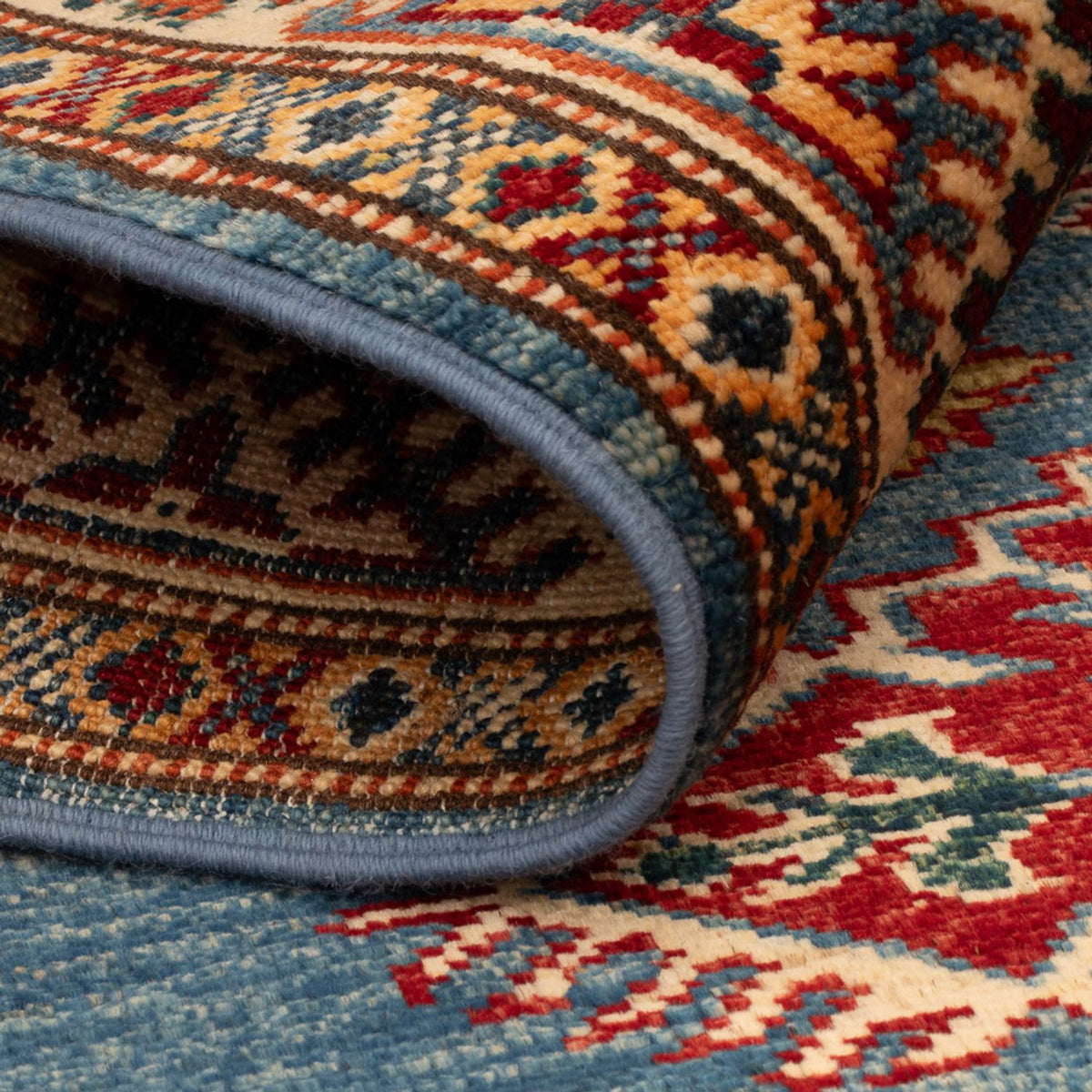 Alfombra Ziegler - Kazak - Real - 124 x 89 cm - azul