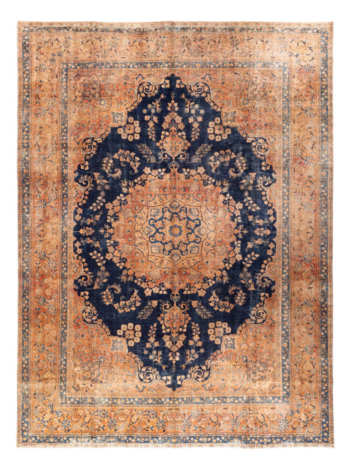 Alfombra Vintage - 387 x 286 cm - azul oscuro