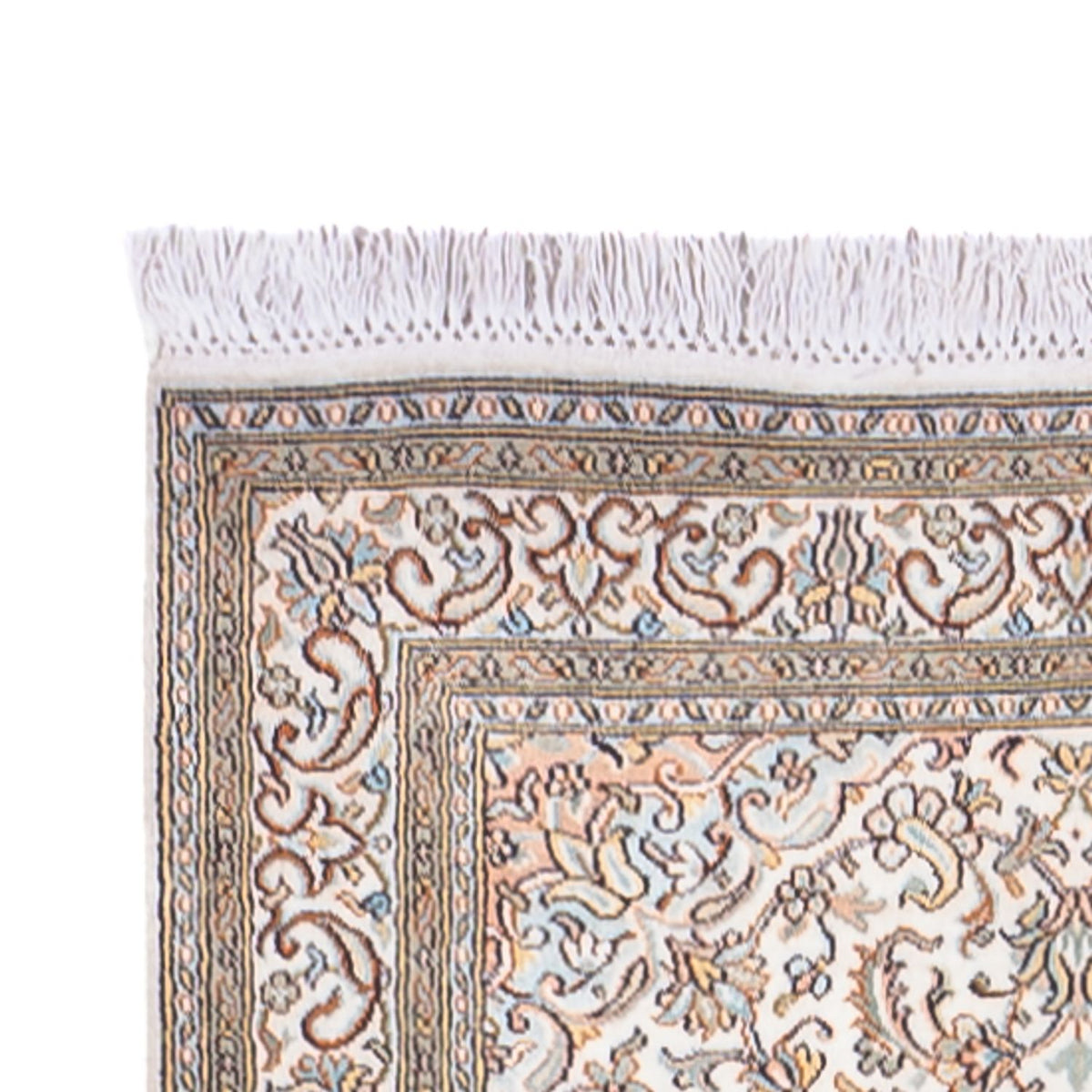 Alfombra de pasillo Alfombra de seda - Seda de Cachemira - 480 x 79 cm - beige oscuro