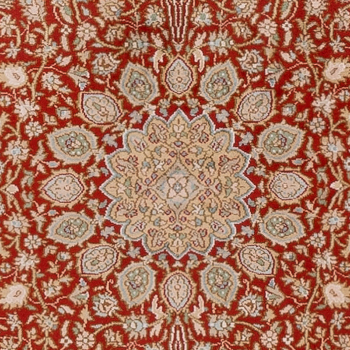 Alfombra de pasillo Alfombra de seda - Seda de Cachemira - 251 x 81 cm - rojo