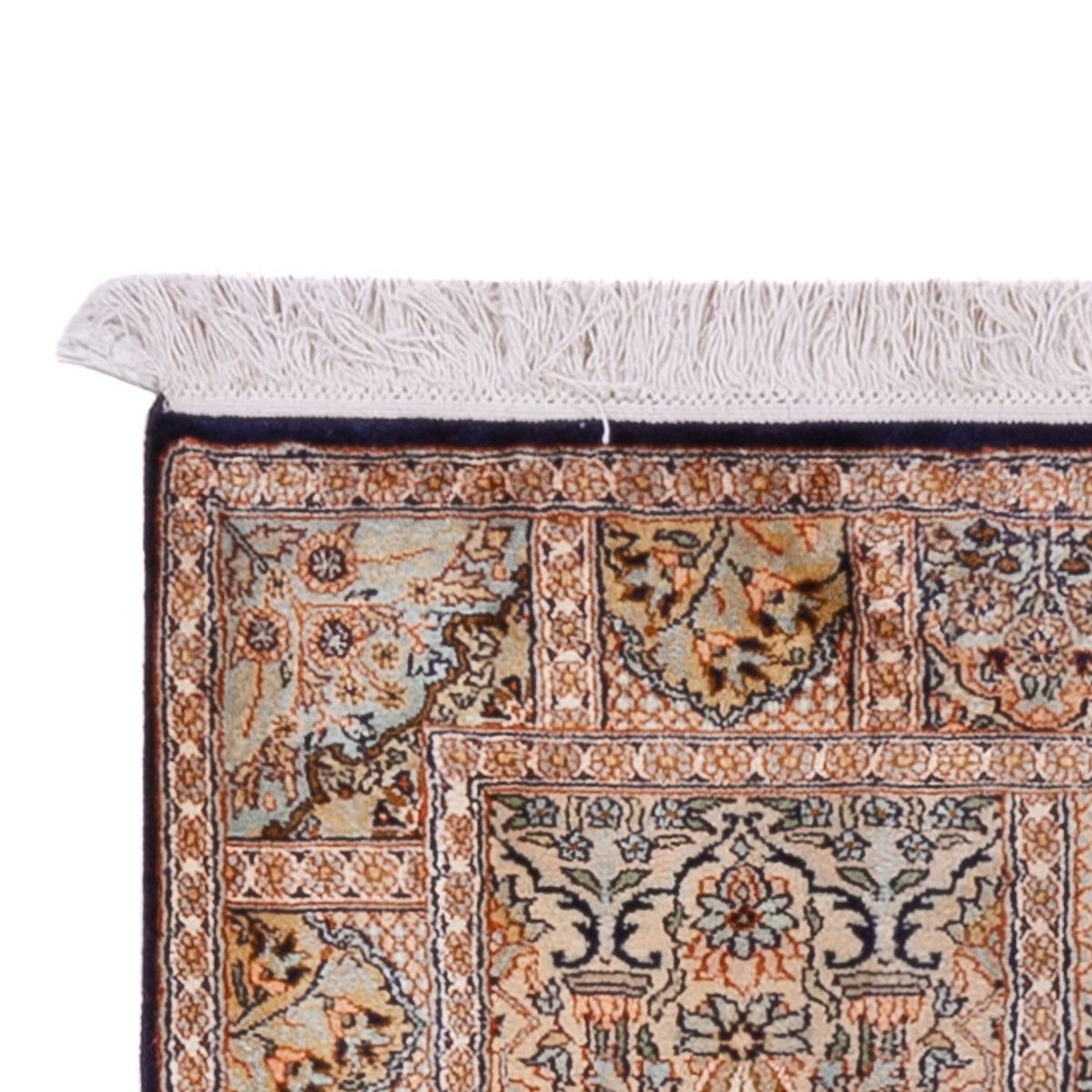 Alfombra de pasillo Alfombra de seda - Seda de Cachemira - 237 x 79 cm - beige oscuro