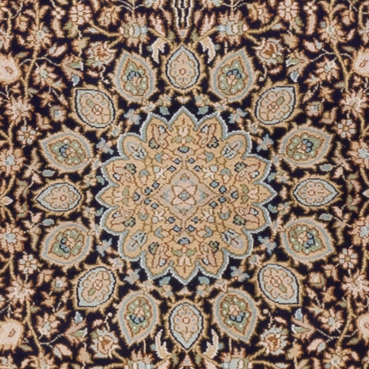 Alfombra de pasillo Alfombra de seda - Seda de Cachemira - 255 x 81 cm - beige oscuro