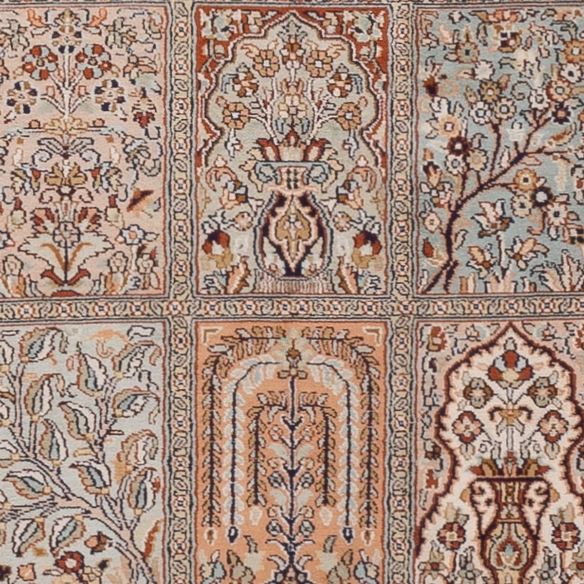 Alfombra de pasillo Alfombra de seda - Seda de Cachemira - 303 x 81 cm - beige oscuro