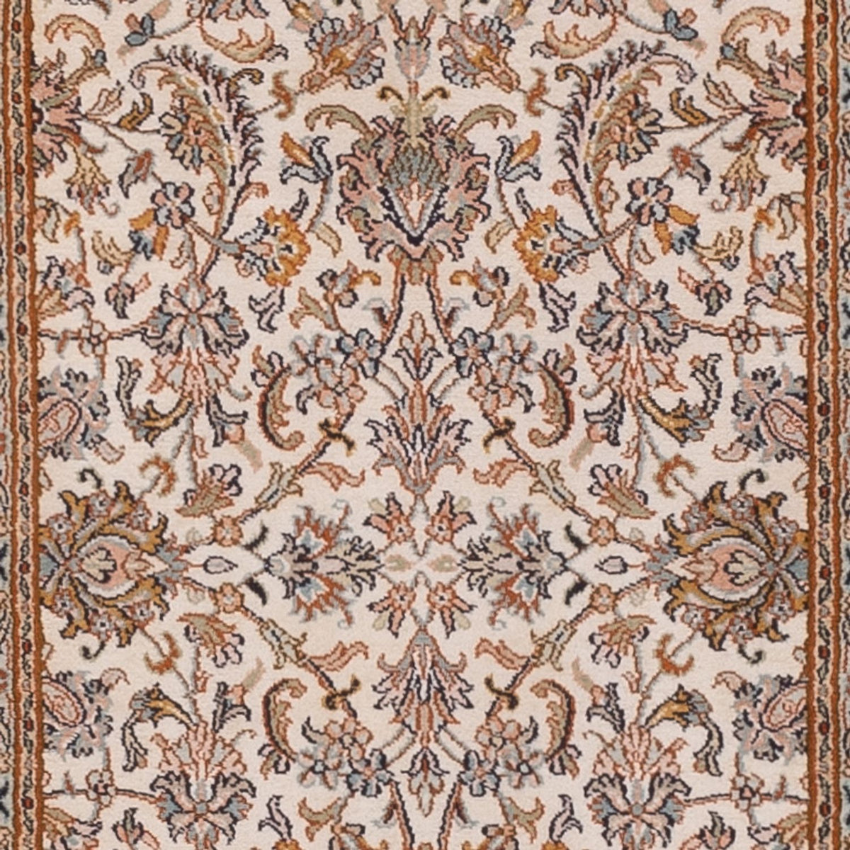Alfombra de pasillo Alfombra de seda - Seda de Cachemira - 325 x 76 cm - beige claro