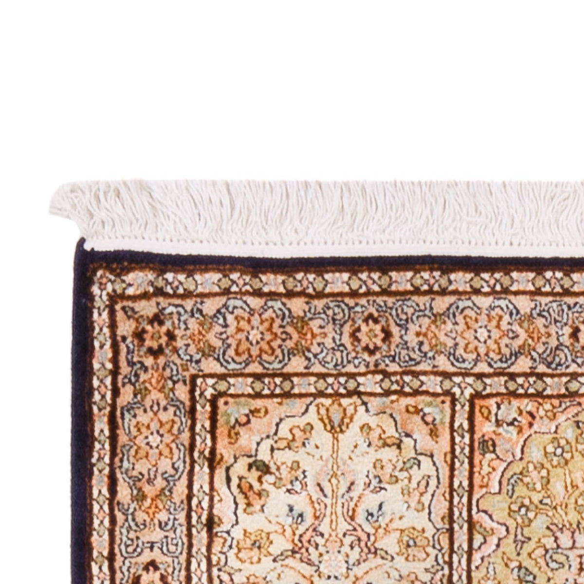 Alfombra de pasillo Alfombra de seda - Seda de Cachemira - 304 x 77 cm - beige oscuro