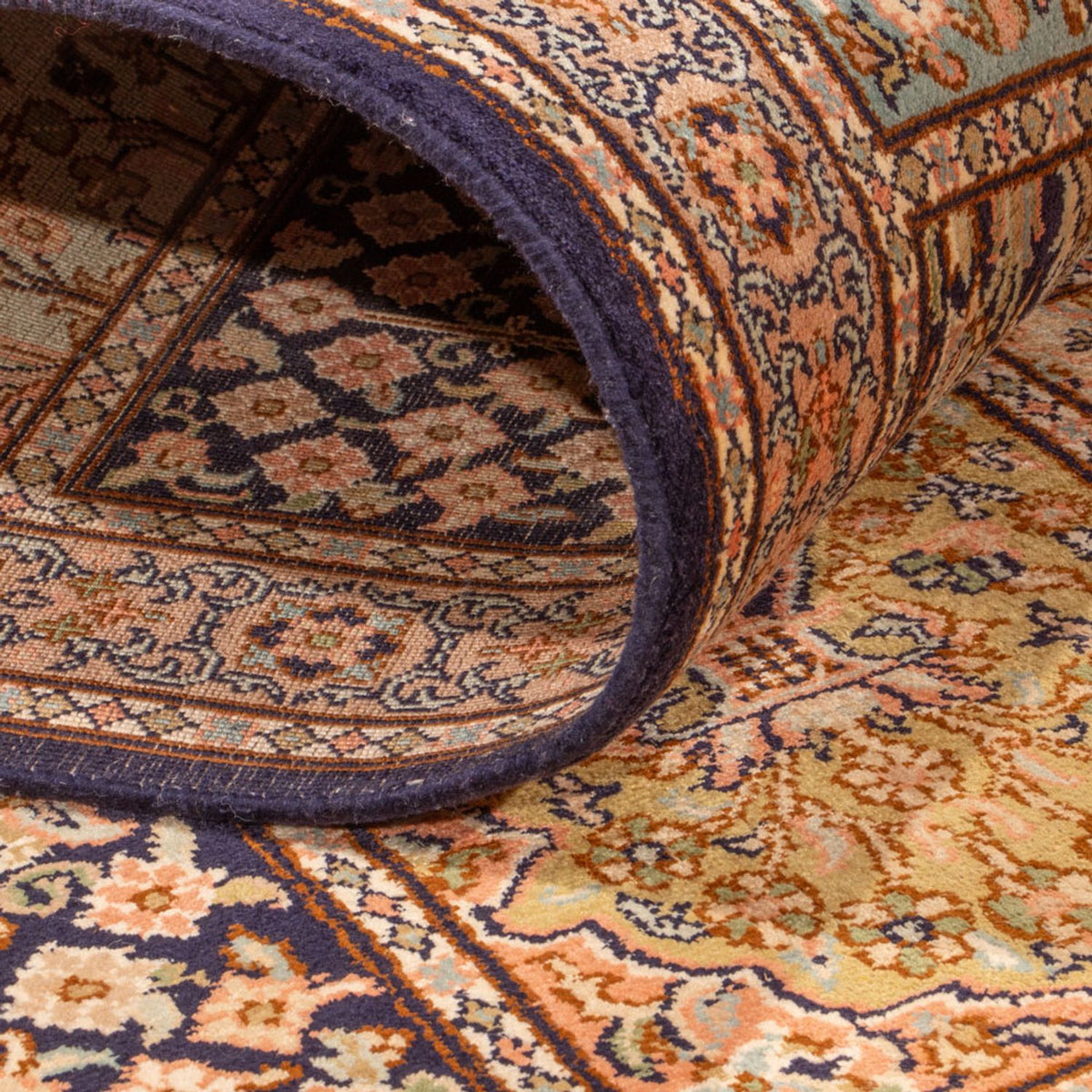 Alfombra de pasillo Alfombra de seda - Seda de Cachemira - 304 x 77 cm - beige oscuro