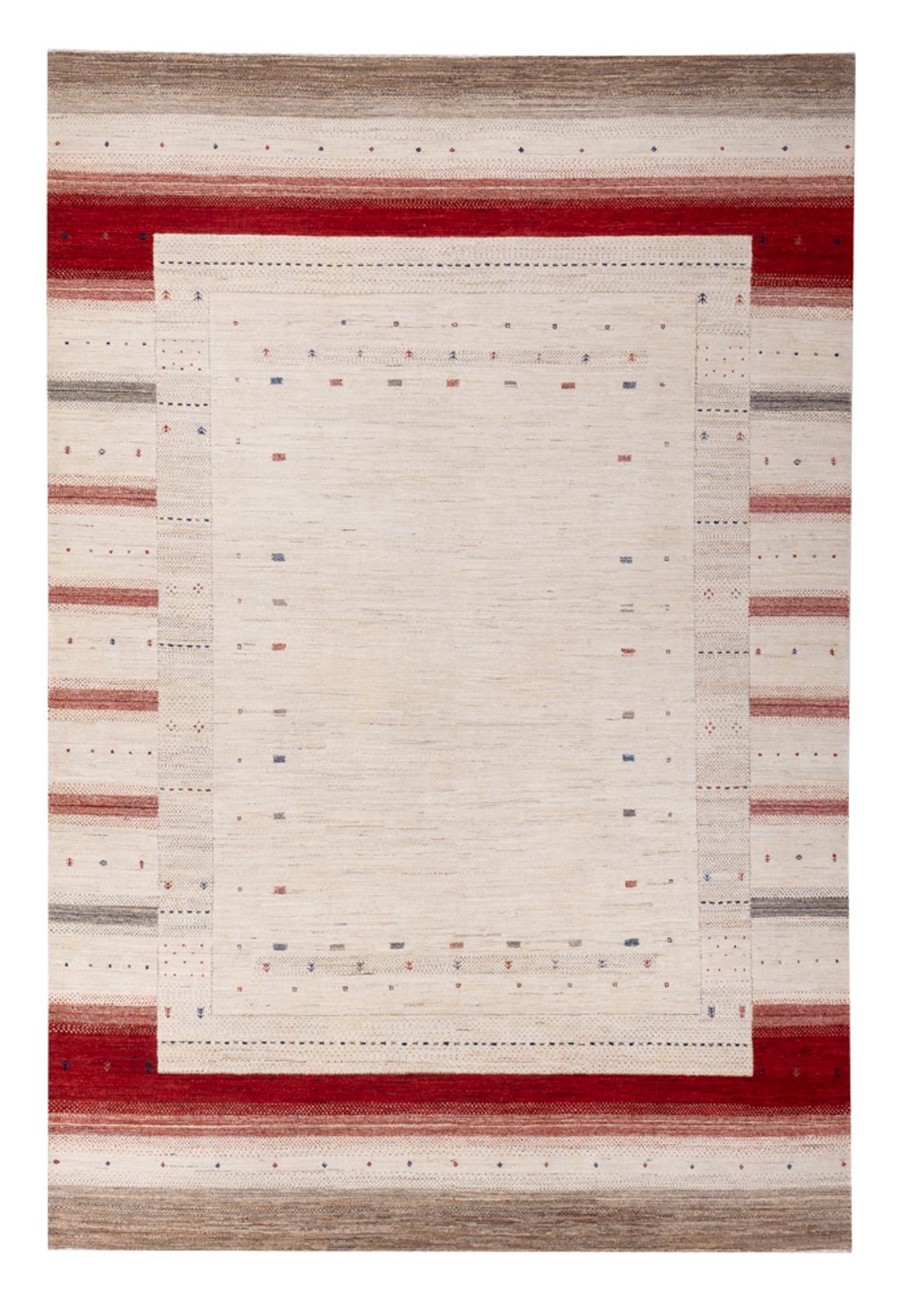 Alfombra Gabbeh - Loribaft Indus - 306 x 200 cm - crema