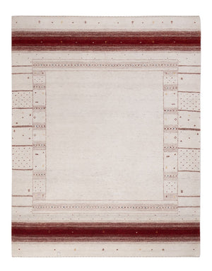 Alfombra Gabbeh - Loribaft Indus - 190 x 148 cm - blanco