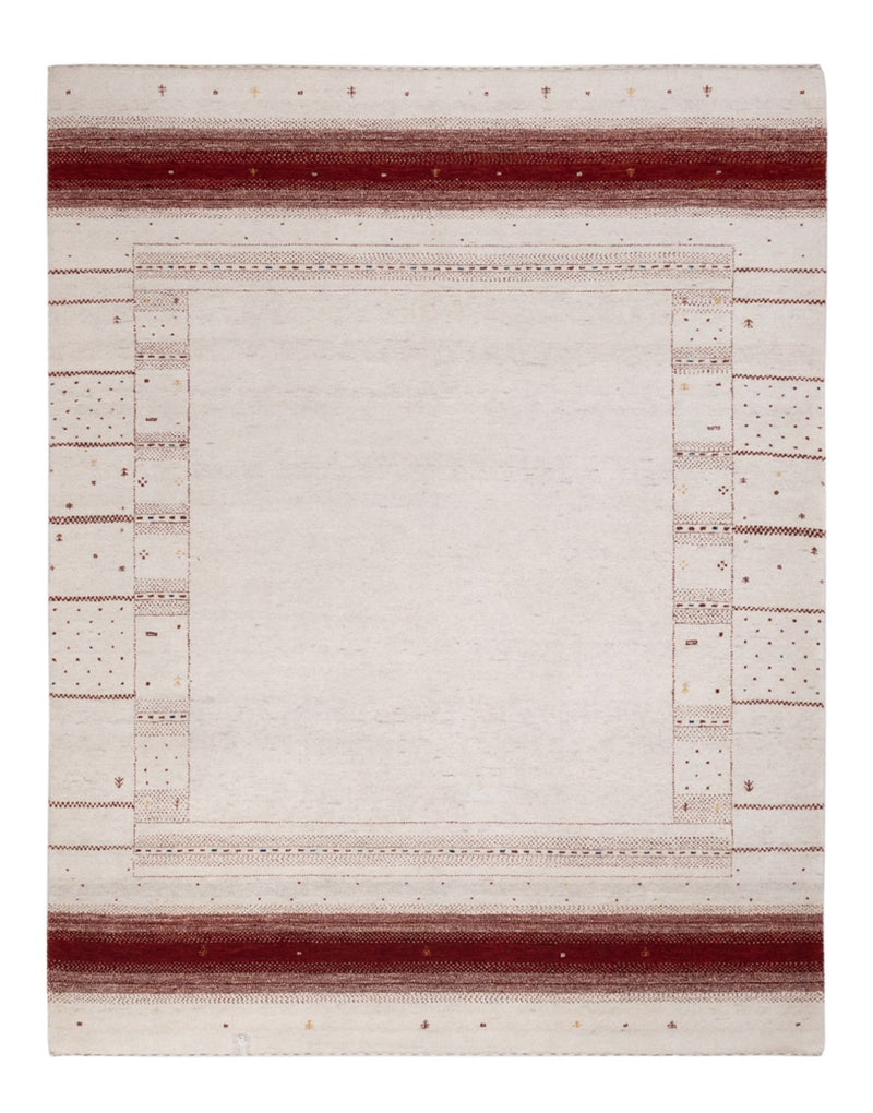 Alfombra Gabbeh - Loribaft Indus - 190 x 148 cm - blanco
