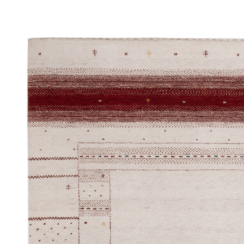 Alfombra Gabbeh - Loribaft Indus - 190 x 148 cm - blanco