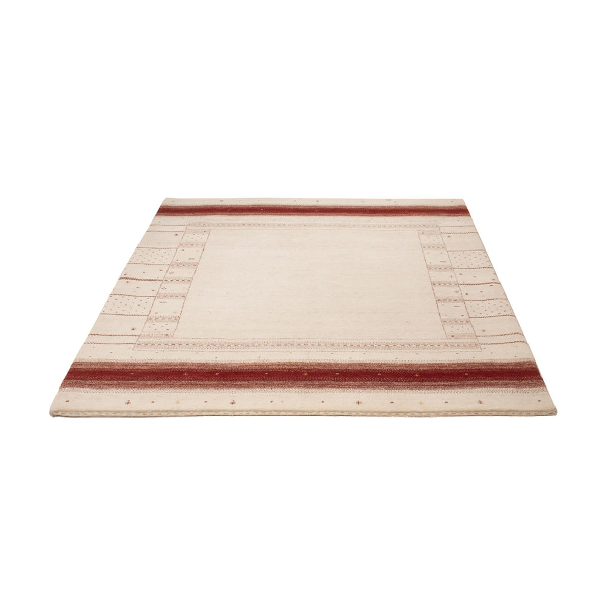 Alfombra Gabbeh - Loribaft Indus - 190 x 148 cm - blanco