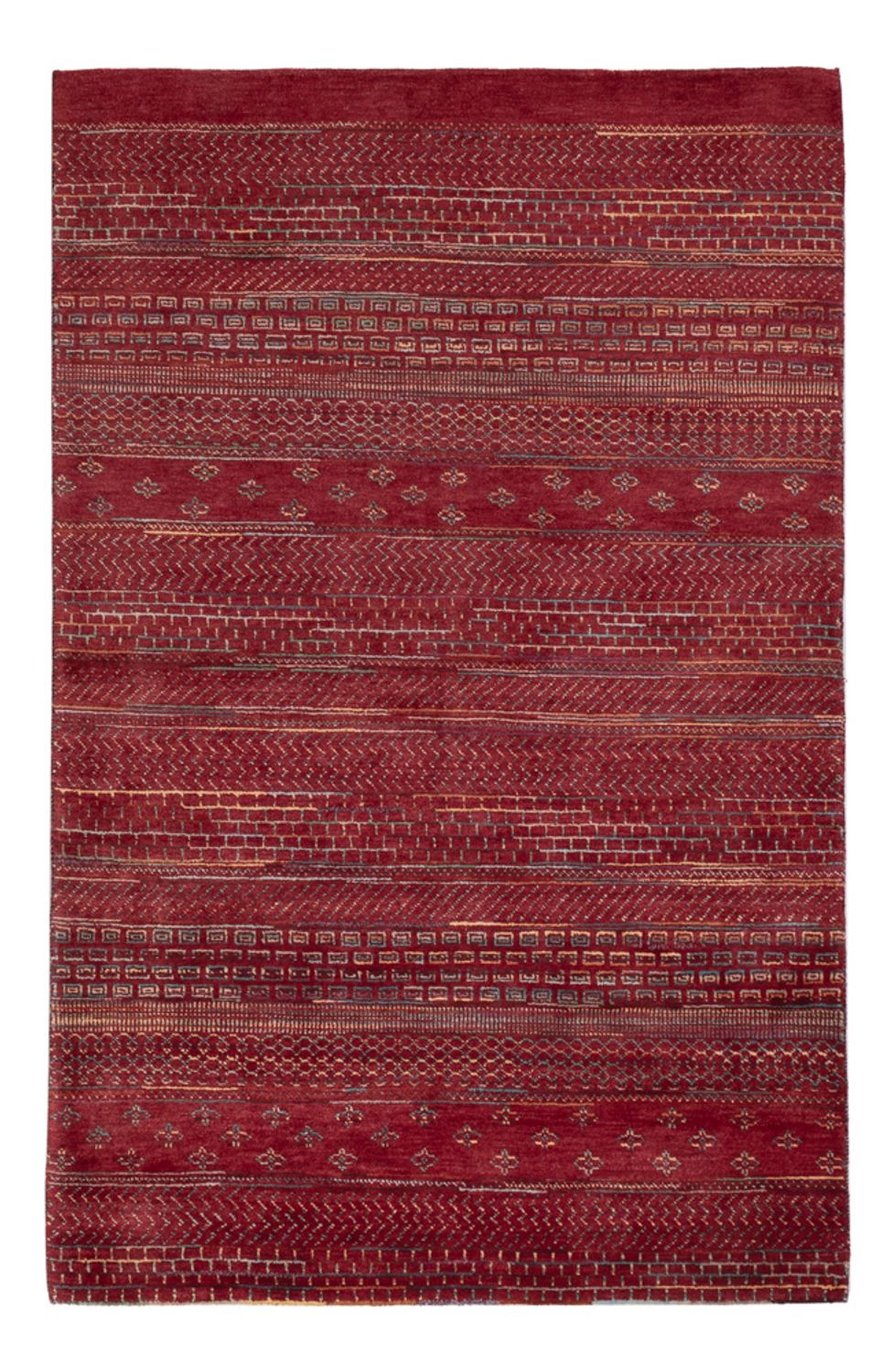 Alfombra Gabbeh - Loribaft Indus - 192 x 122 cm - rojo