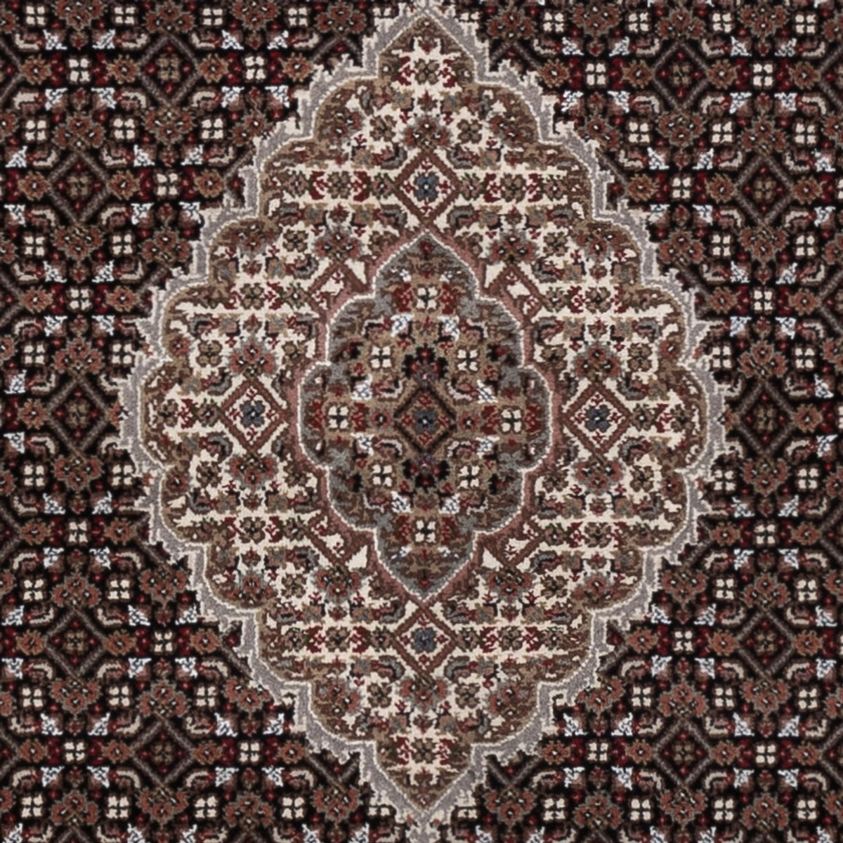Alfombra oriental - Tabriz - 196 x 141 cm - gris oscuro
