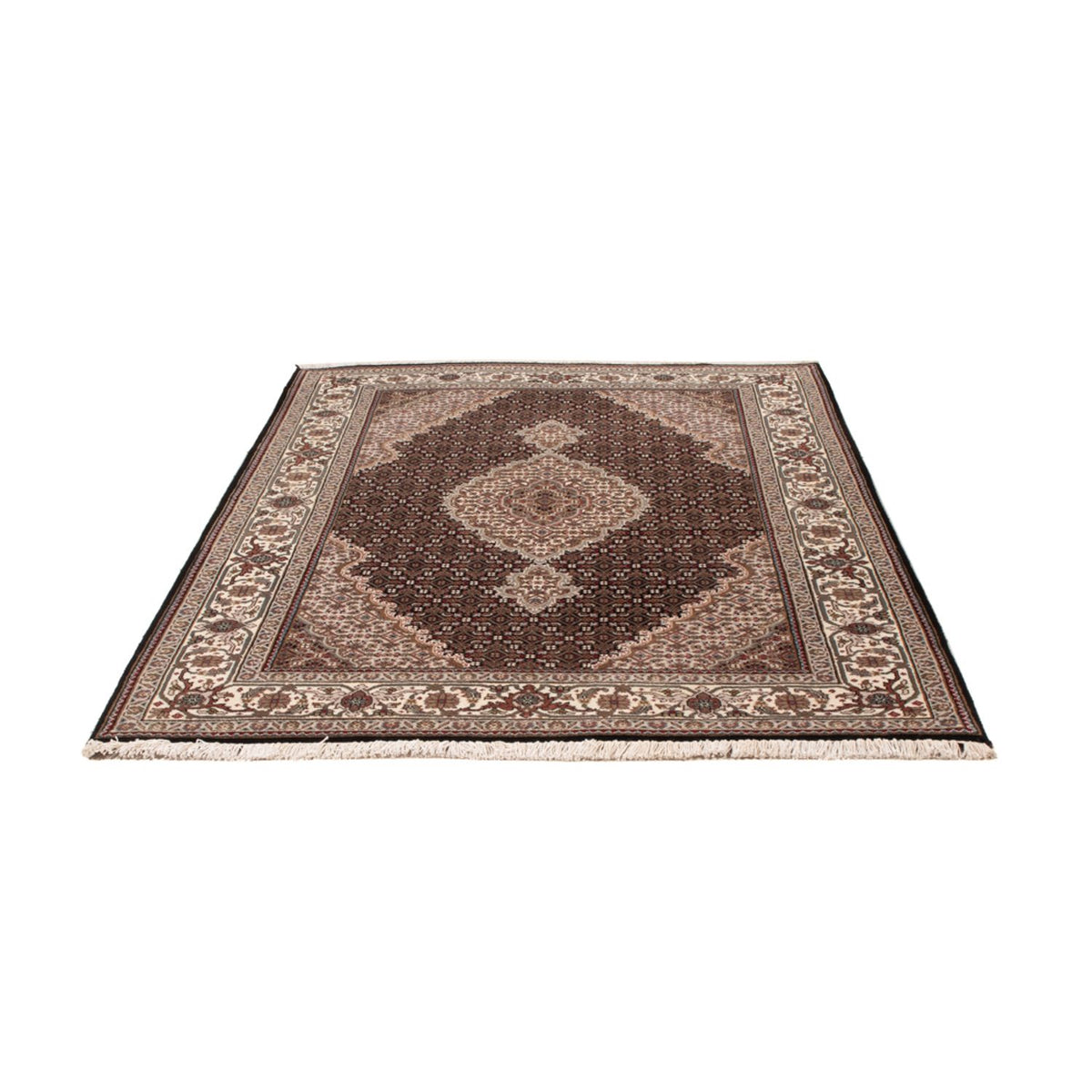 Alfombra oriental - Tabriz - 196 x 141 cm - gris oscuro
