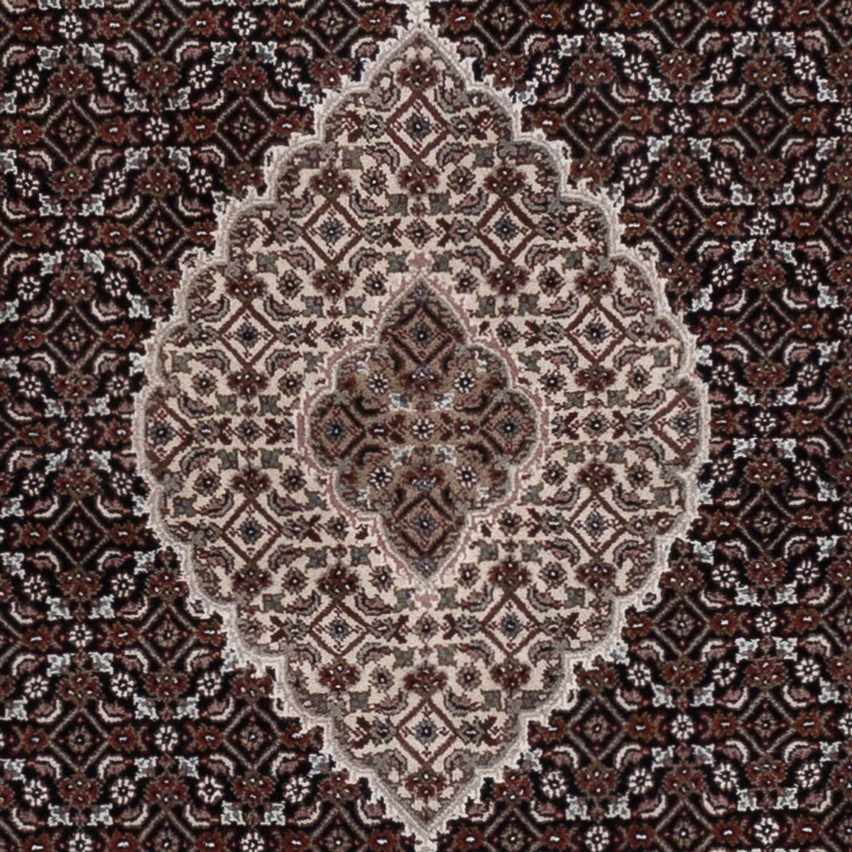 Alfombra oriental - Tabriz - 204 x 141 cm - gris oscuro