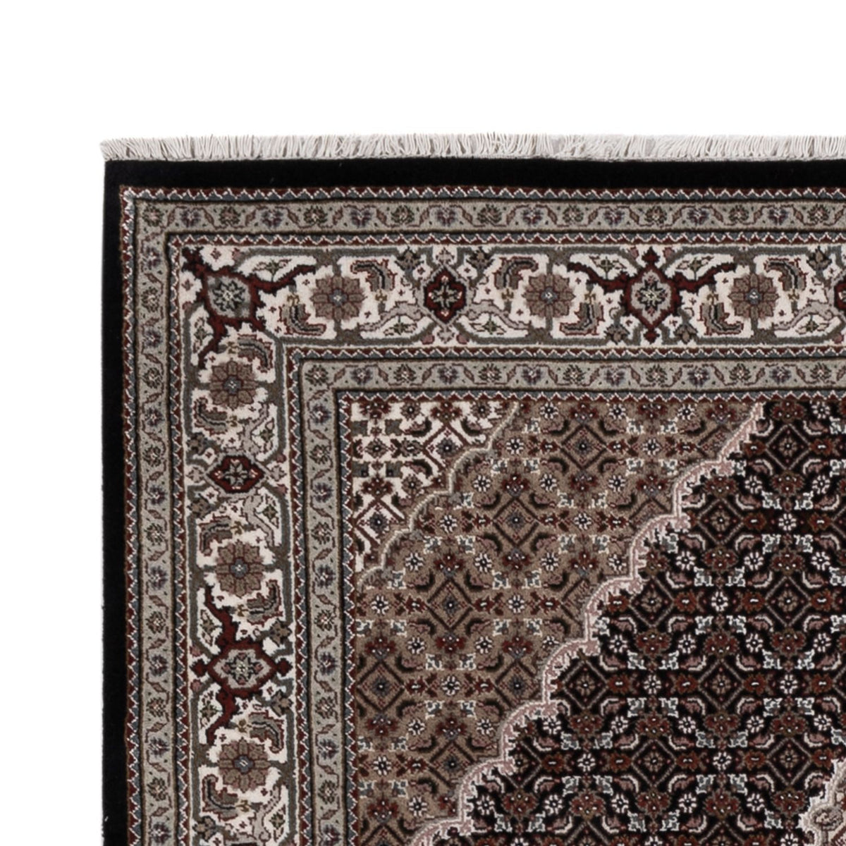 Alfombra oriental - Tabriz - 204 x 141 cm - gris oscuro