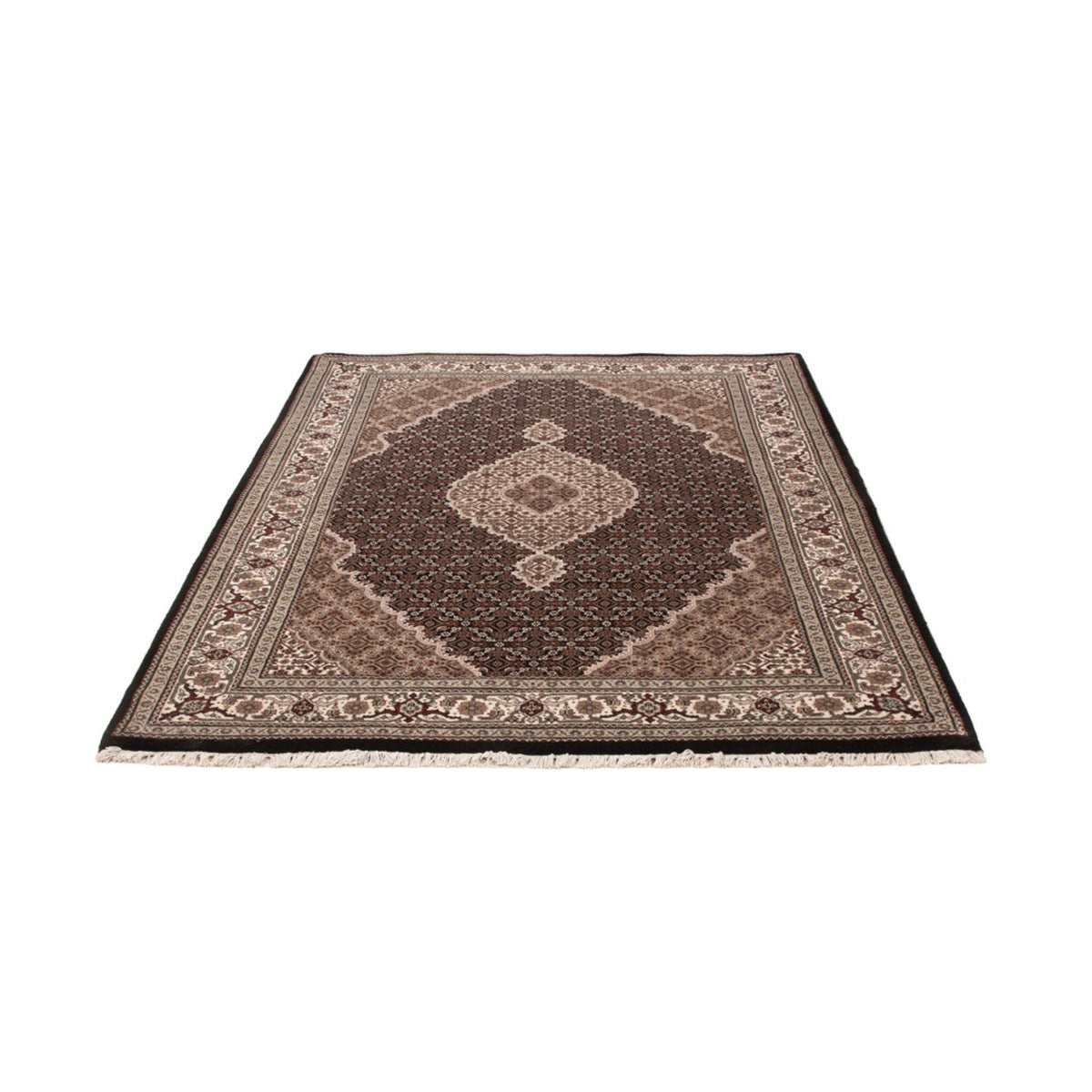 Alfombra oriental - Tabriz - 204 x 141 cm - gris oscuro