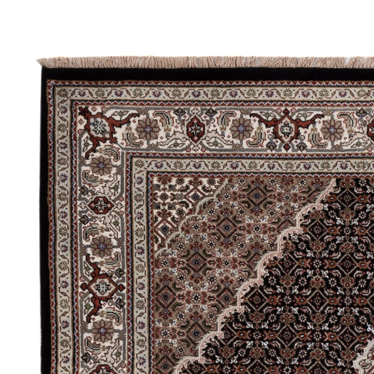 Alfombra oriental - Tabriz - 204 x 142 cm - gris oscuro