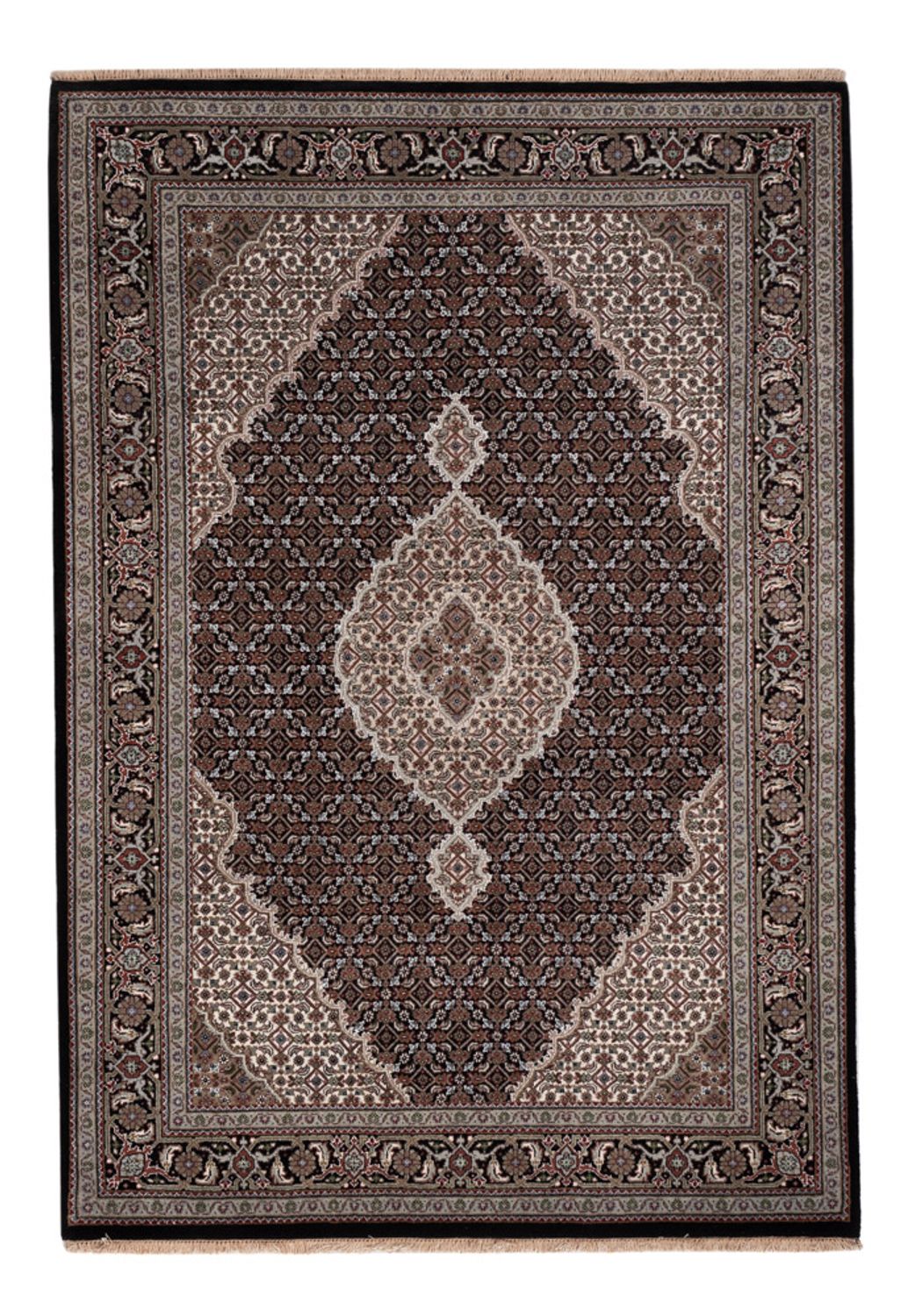 Alfombra oriental - Tabriz - 205 x 143 cm - gris oscuro