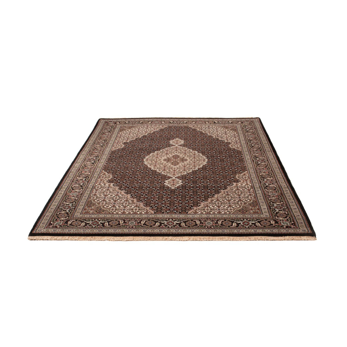 Alfombra oriental - Tabriz - 205 x 143 cm - gris oscuro