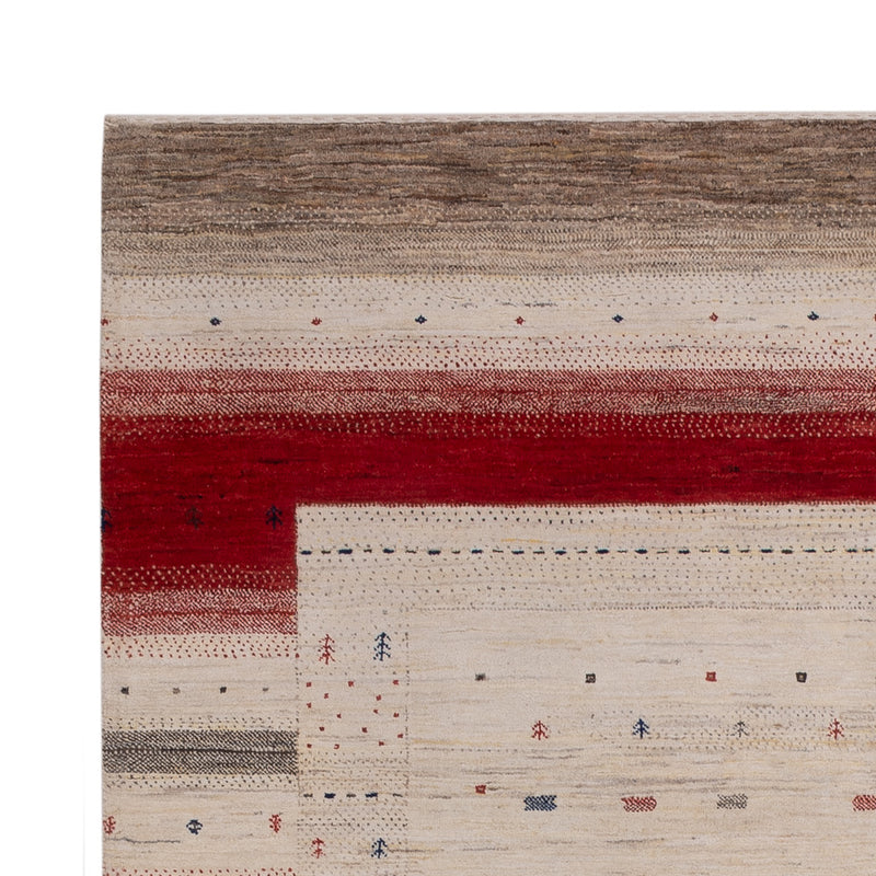 Alfombra Gabbeh - Loribaft Indus - 242 x 176 cm - beige claro