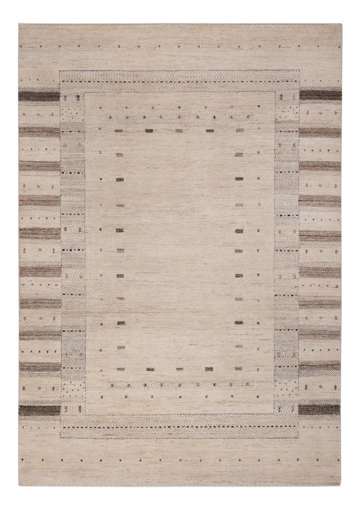 Alfombra Gabbeh - Loribaft Indus - 246 x 176 cm - beige claro