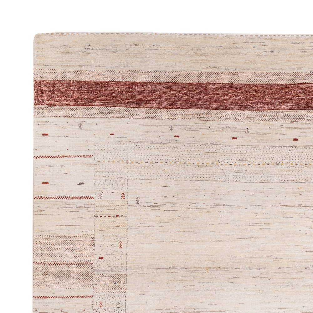 Alfombra Gabbeh - Loribaft Indus cuadrado  - 246 x 249 cm - beige claro