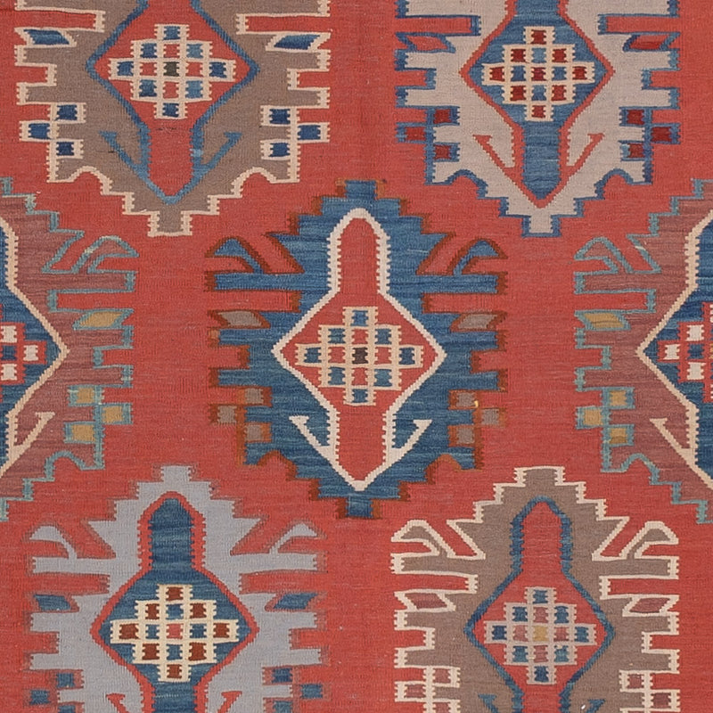 Alfombra Kelim - Oriental - Real - 253 x 177 cm - rojo