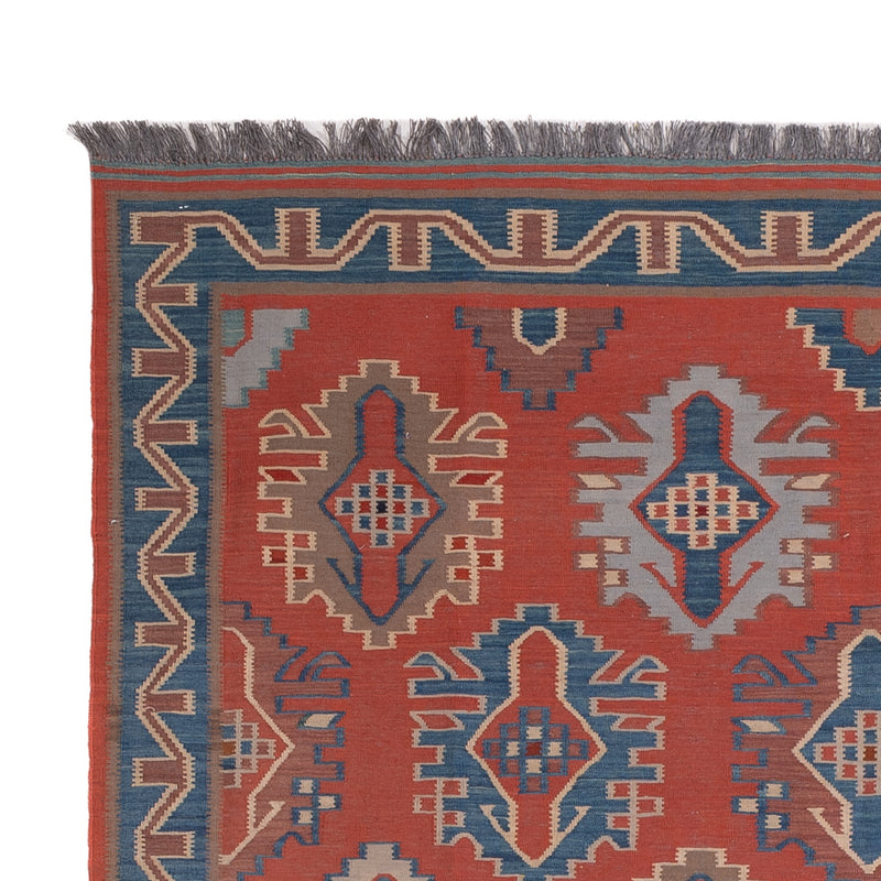 Alfombra Kelim - Oriental - Real - 253 x 177 cm - rojo