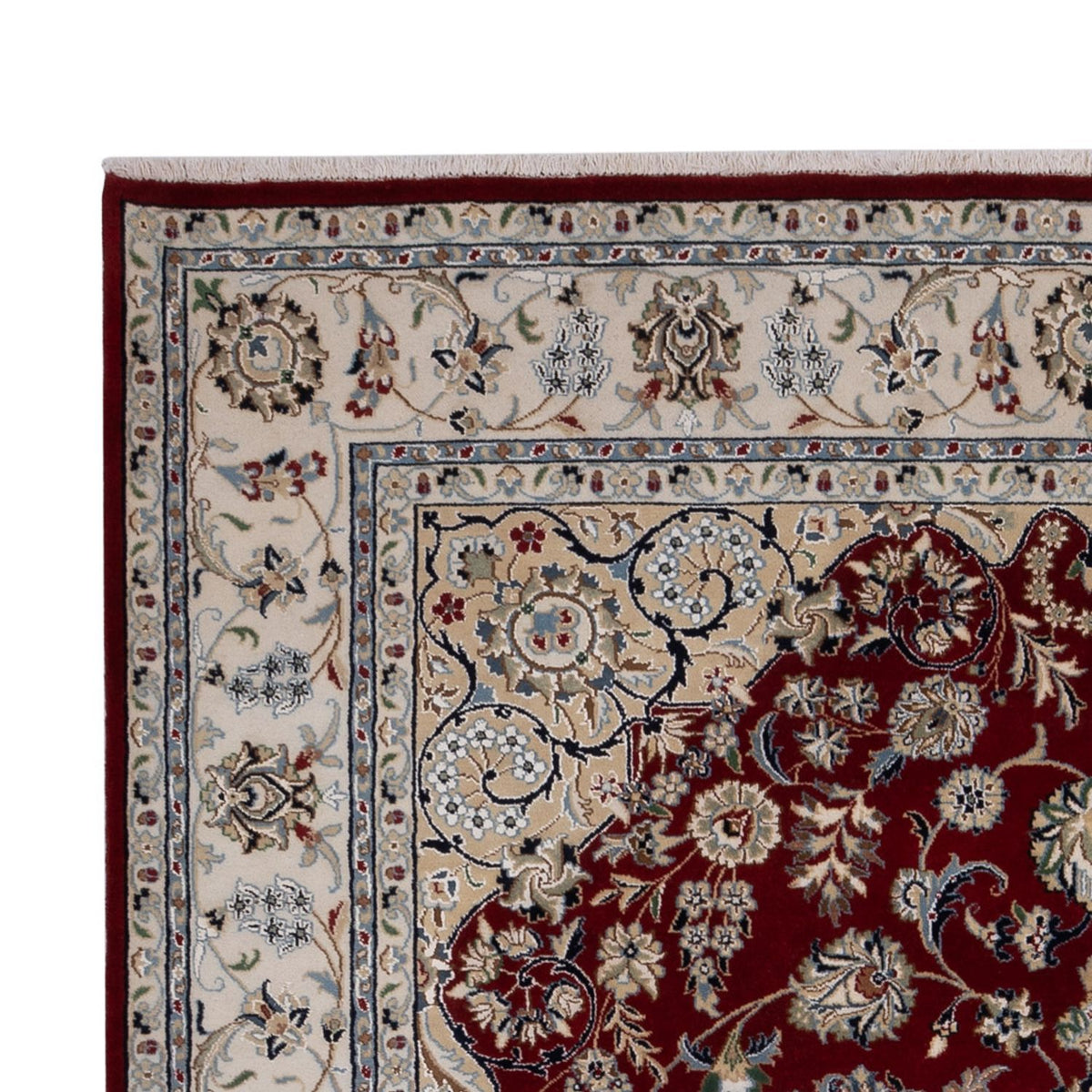 Alfombra oriental - Nain - Indus - 303 x 200 cm - rojo oscuro