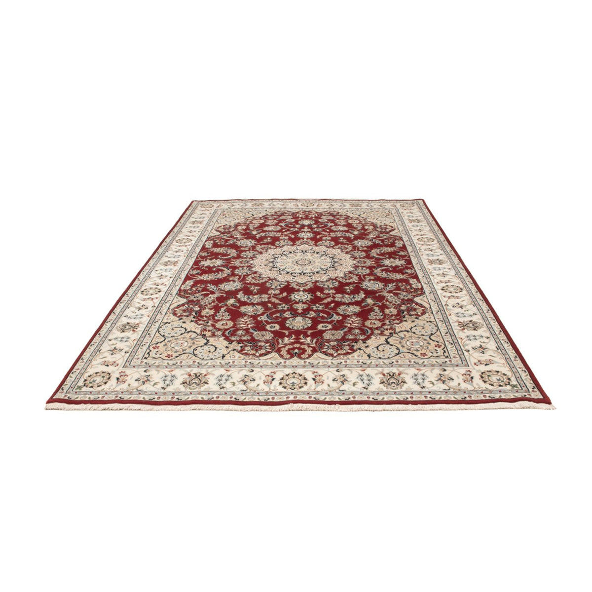 Alfombra oriental - Nain - Indus - 303 x 200 cm - rojo oscuro