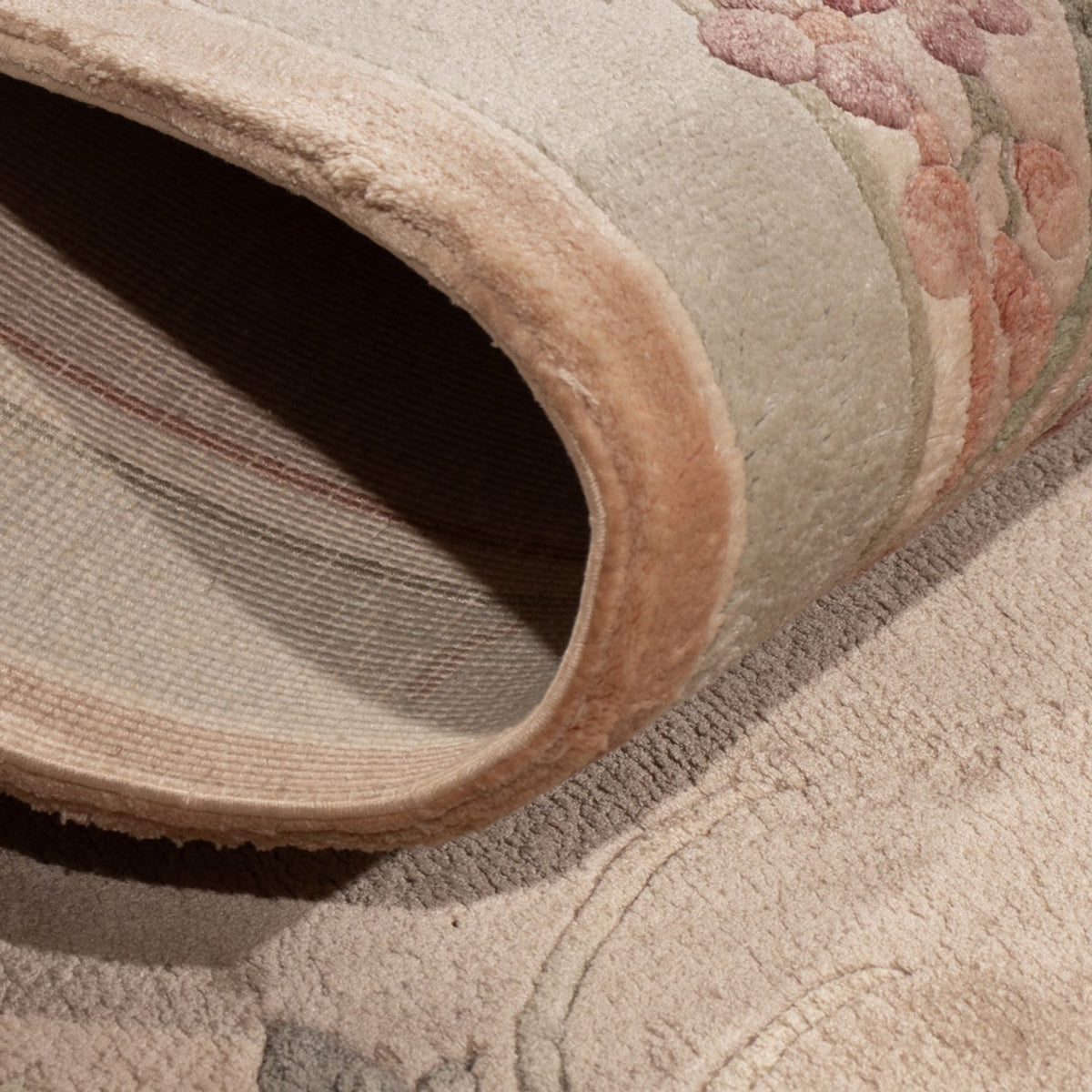 Alfombra de seda - Seda china - 135 x 70 cm - beige