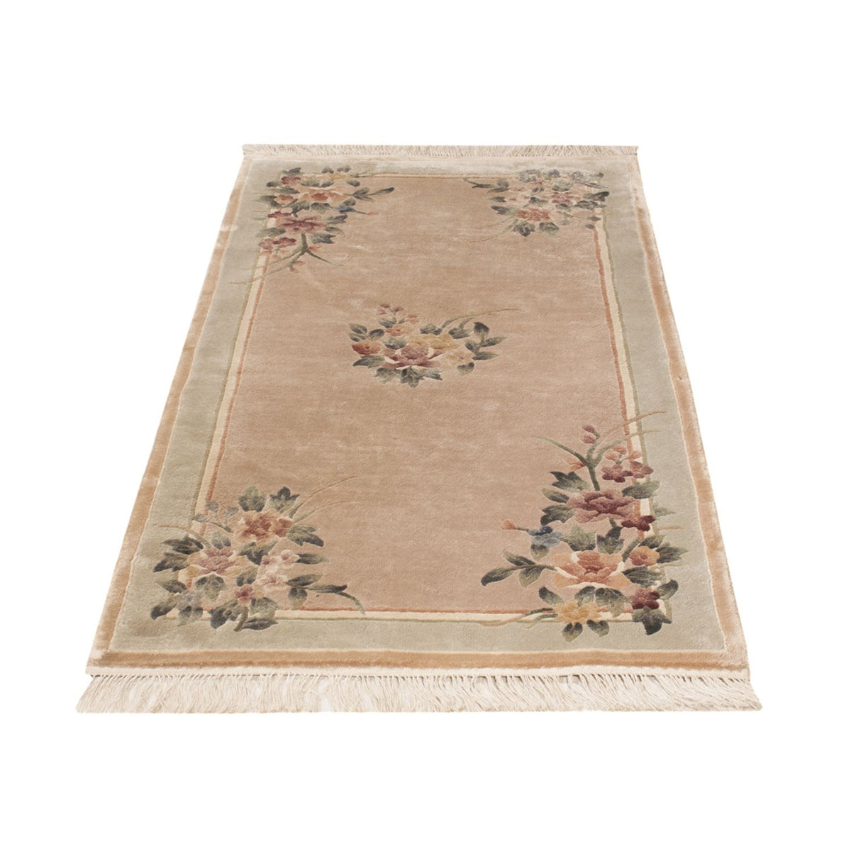 Alfombra de seda - Seda china - 135 x 70 cm - beige