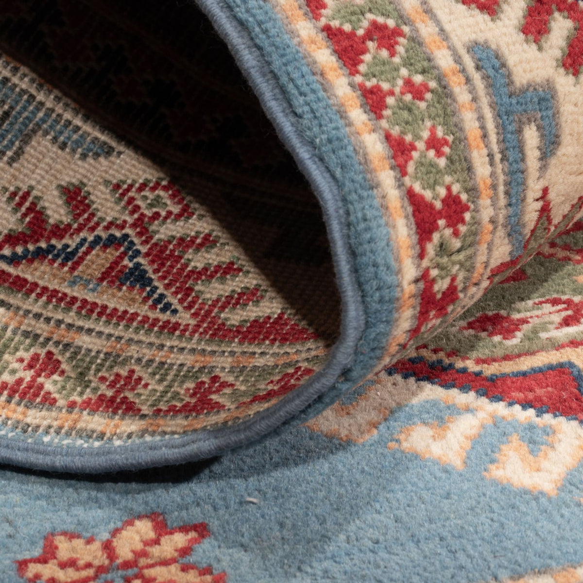 Alfombra Ziegler - Kazak - 147 x 100 cm - azul claro