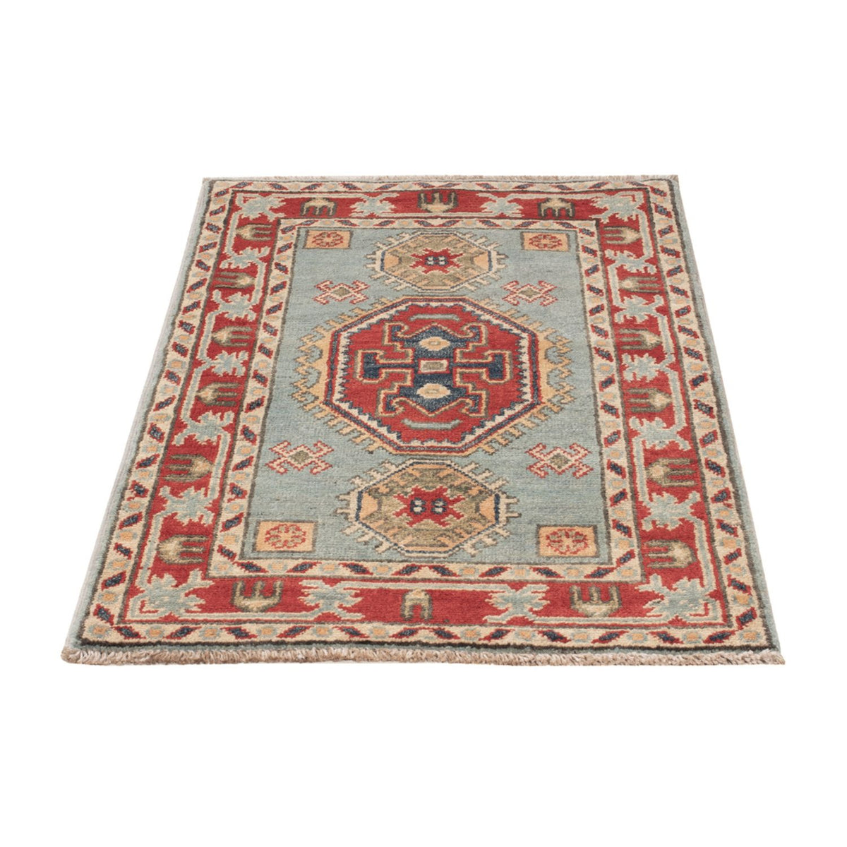 Alfombra Ziegler - Kazak - 96 x 60 cm - azul claro