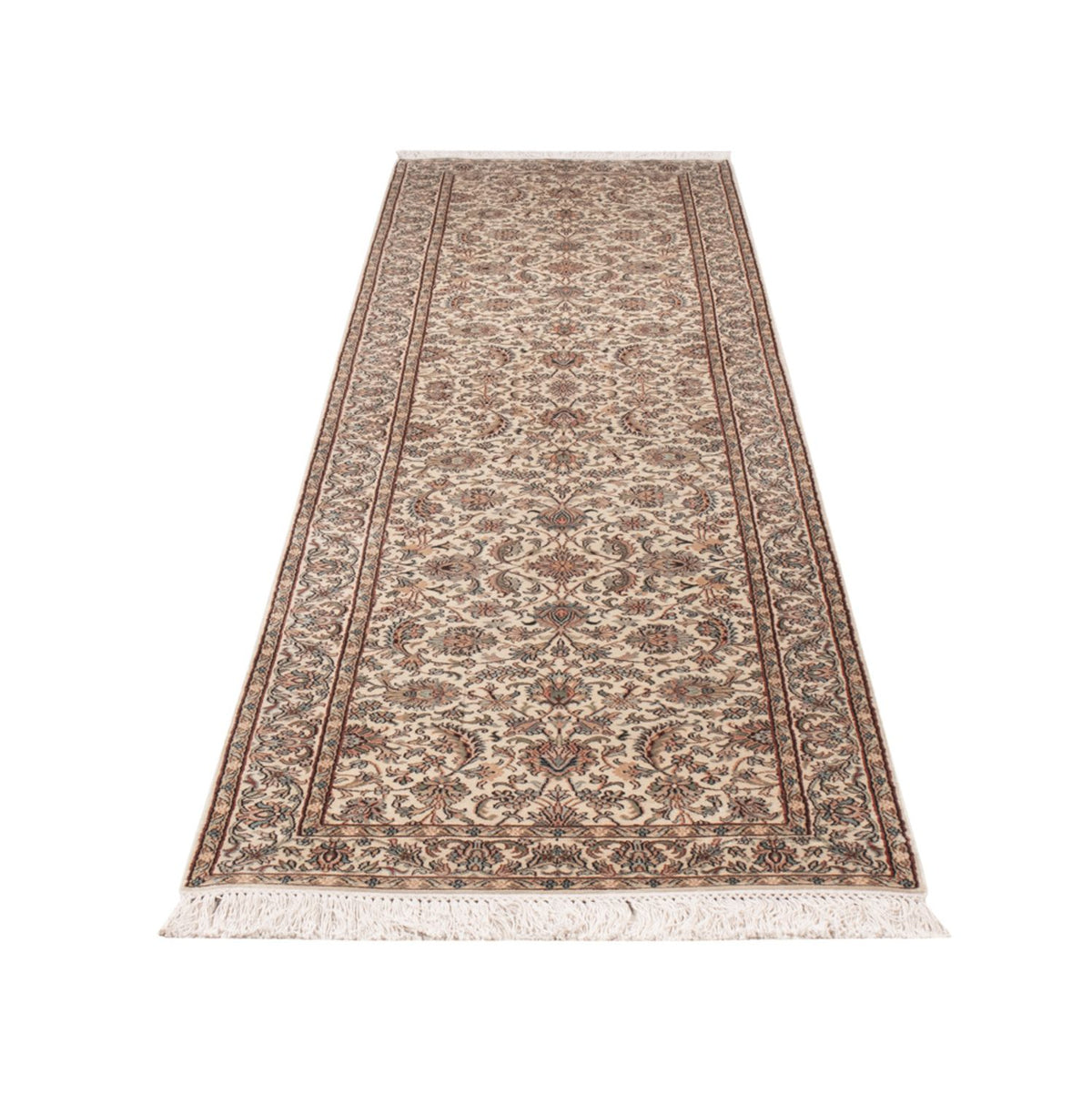 Alfombra de pasillo Alfombra de seda - Seda de Cachemira - 307 x 77 cm - beige