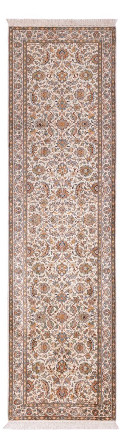 Alfombra de pasillo Alfombra de seda - Seda de Cachemira - 308 x 80 cm - beige