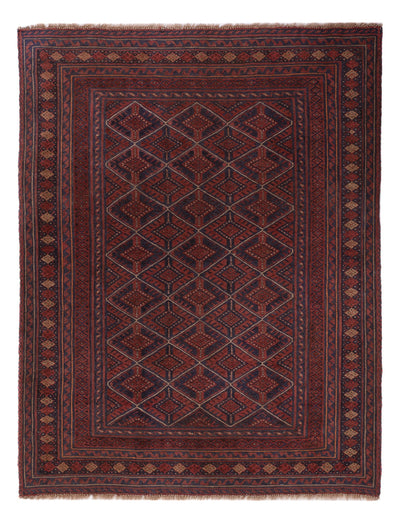 Kilim afgano 134x175cm - rojo oscuro