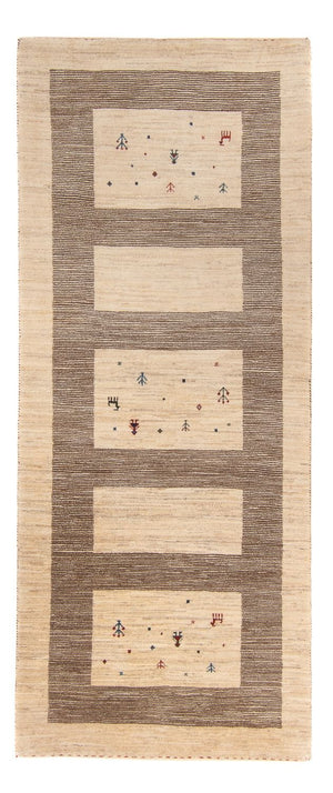 Alfombra de pasillo Alfombra Gabbeh - Loribaft Persa - 209 x 83 cm - beige